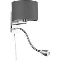 Trio Wandleuchte Hotel in Grau/Nickel max. 3.1 Watt Wandlampe