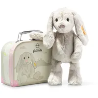 Steiff 080968 - Hoppie Hase im Koffer, Plüsch-Bär hellgrau,