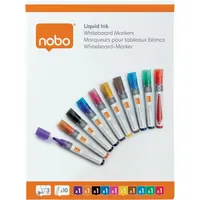 NOBO Liquid Ink Whiteboard-Marker farbsortiert 3,0 mm, 10 St.