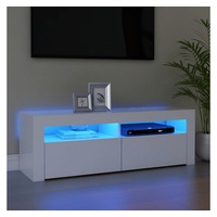 Jinlefu TV-Schrank mit LED-Leuchten Weiß 120x35x40 cm