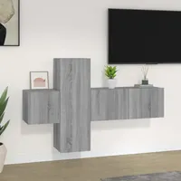VidaXL 3-tlg. TV-Schrank-Set Grau Sonoma Holzwerkstoff - Grau