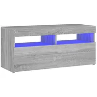 VidaXL TV-Schrank mit LED-Leuchten Grau Sonoma 90x35x40 cm