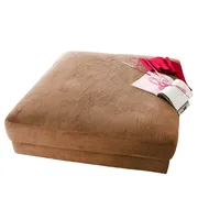 KAWOLA Big Hocker MADELINE Polsterhocker Cord rost