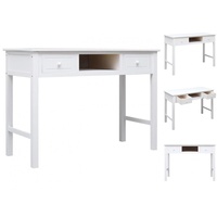 VidaXL Schreibtisch Weiß 108x45x76 cm Massivholz Paulownia