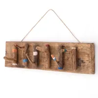 DESIGN DELIGHTS Wandgarderobe, Mehrfarbig, Holz, Echtholz,Mahagoni, Vintage, 60x14x11 cm,