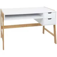 Mendler Schreibtisch K12 Bambus / Weiß