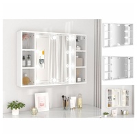 VidaXL Spiegelschrank mit LED Hochglanz-Weiß 76x15x55 cm