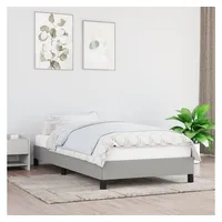 VidaXL Bettgestell ohne Matratze Hellgrau 90x200 cm Stoff