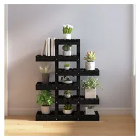 VidaXL Pflanzenständer Schwarz 85x25x109,5 cm Massivholz Kiefer