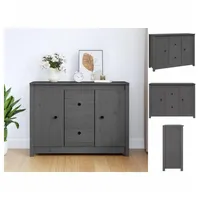 VidaXL Sideboard Grau 100x35x74 cm Massivholz Kiefer