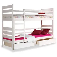 Feldmann-Wohnen Hochbett Dario 80 x 190 cm Kiefer weiß