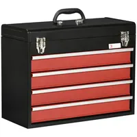 DURHAND Werkzeugkasten 4 Schubladen schwarz-rot 51 cm x 39,5