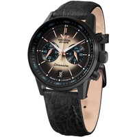 Vostok Europe Unisex Chronograph Japanisches Quarzwerk Uhr mit Leder