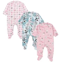 TupTam Baby Mädchen Schlafstrampler mit Fuß 3er Pack, Farbe: