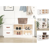 VidaXL Schuhbank Weiß 100x34x45 cm Massivholz Kiefer
