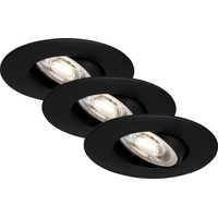 Briloner Di-Ka LED Einbauleuchte Kulana 3er Set schwarz-matt Ø