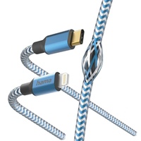 Hama Ladekabel Reflective USB-C/Lightning 1.5m Nylon blau