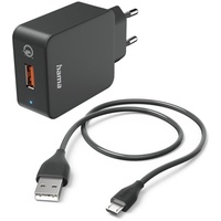 Hama Schnellladegerät mit Ladekabel Micro-USB Qualcomm 19.5W 1.5m schwarz