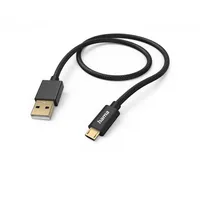 Hama Ladekabel Fabric USB-A - Micro-USB, Nylon schwarz