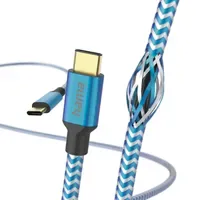 Hama Ladekabel Reflective USB-C 1,5 m Nylon Blau