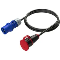 PCE CEE-Adapterleitung 0,8m 16A 3p 6h Schutzkontaktkupplung (österr./deutsch.) IP44