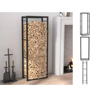 VidaXL Kaminholzregal 50 x 28 x 132 cm mattschwarz