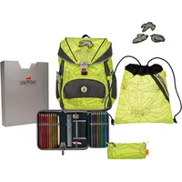 DerDieDas ErgoFlex Superflash Neon Schulrucksack-Set 5-teilig Neon Fighter