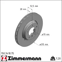 ZIMMERMANN Bremsscheibe | 150.3418.75