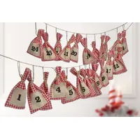 Spetebo DIY Adventskalender mit 24 Säckchen 220 cm