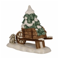 GOEBEL Weihnachtsfigur Schubkarre bunt
