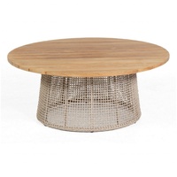 SonnenPartner Lounge-Tisch COUTURE - Kunststoffgeflecht white-shell - Teakholz