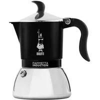 Bialetti Flamme Induktion Mokka-Kanne Aluminium Schwarz 4 Tassen Tragbar