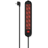 Hama 00223039 Steckdosenleiste mit Schalter, Wandmontage, 1,5m (Steckdosenleiste Schalter,