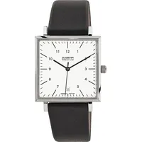 Dugena Herren-Armbanduhr 7000142 Dessau Carrée, Quarz, Edelstahl, Leder, 5