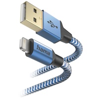 Hama Reflective USB-A/Lightning 1.5m Nylon blau