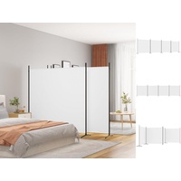VidaXL 4-tlg. Paravent Weiß 698x180 cm Stoff