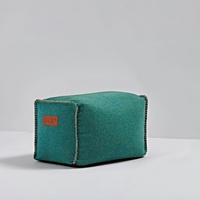 SACKit Stühle Hocker petrtol Square Puff petrol melliert