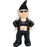 Brubaker Gartenzwerg Coole Bikerin Schwarz - Rocker Zwergen Frau