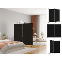 VidaXL 2-tlg. Paravent Schwarz 175x180 cm Stoff
