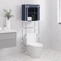 VidaXL Toilettenregal 2 Ablagen Blau 56x30x170 cm Eisen