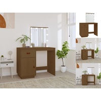 VidaXL Schminktisch mit LED Honigbraun 95x50x133,5cm Massivholz Kiefer