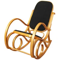 Mendler Schaukelstuhl M41, Schwingsessel Fernsehsessel, Massiv-Holz ~ Eiche-Optik, Kunstleder