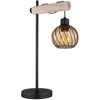 GLOBO Tischleuchte schwarz Metall Glas, 18x55x33 cm
