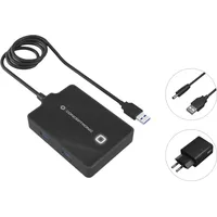 Conceptronic USB-Hub 4-Port 3.0 ->4x3.0 m.Netzteil sw