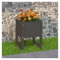 VidaXL Pflanzkübel Grau 40x40x52,5 cm Massivholz Kiefer