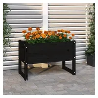 VidaXL Pflanzkübel Schwarz 78x40x52 cm Massivholz Kiefer