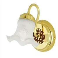 Westinghouse Wandleuchte Rattan Messing poliert / Opalglas