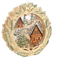 Ellug 3D Holzschnitt, aufhängbar, batteriebetrieben, 35*6*35cm, mit Licht, &