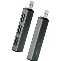 Logilink USB 3.2 Gen2 Hub, Aluminiumgehäuse mit Status-LEDs Spacegrau