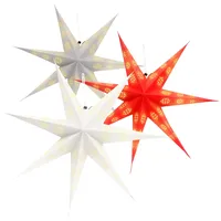 COM-FOUR® 3x Leuchtstern in 3D mit LEDs - Weihnachtsstern